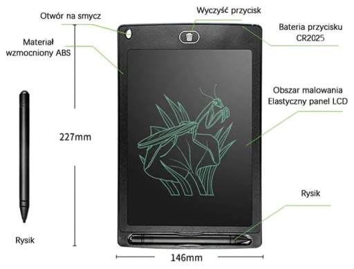 Grafický tablet pre deti na kreslenie popisu