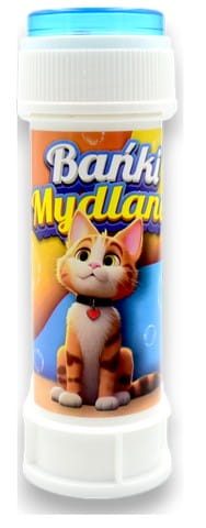 Malé mydlové bubliny na ruky pre mačiatko