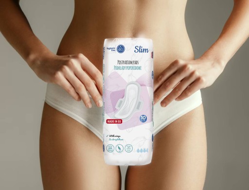 Akuku Popôrodné vložky Slim Absorpčné vložky s krídelkami 10 kusov