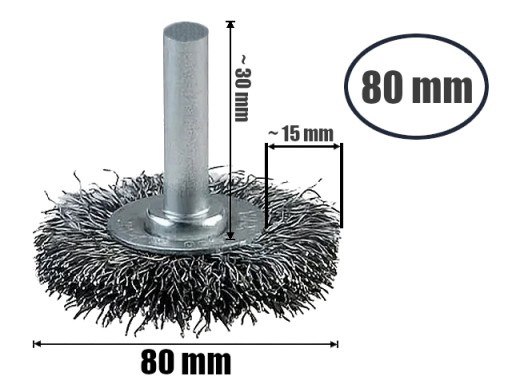 DRÔTENÁ KOTÚČOVÁ KEFA NA VŔTAČKU S DRŽIKOM SZCZOTPOL 80 mm PL