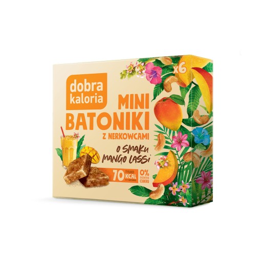 Zdravé mini tyčinky Mango Lassi Bez cukru Magnézium Draslík 6 ks Dobrá kalória