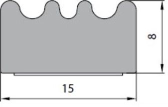 Biele samolepiace tesnenie typ E 15x8mm