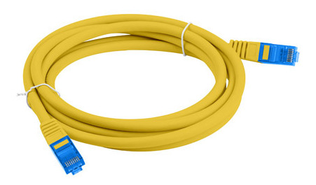 Ethernetový internetový kábel skrútený RJ45 LAN Cat 6A SFTP LSZH 3m žltý
