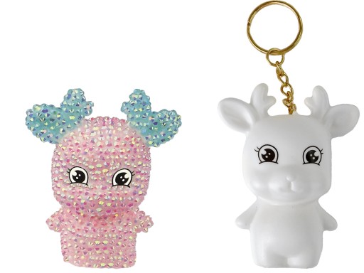 DIY sada Diamond Reindeer DIY Keychain 3D Pink