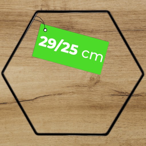 Kovová obruč ČIERNA HEXAGON, drôtený krúžok, základňa pre lapač snov