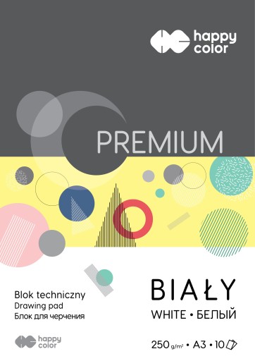 PREMIUM biely technický blok A3, 250g, 10 listov, Ha