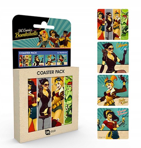 DC COMICS BOMBSHEL HEROES PADS 4 ks CORK