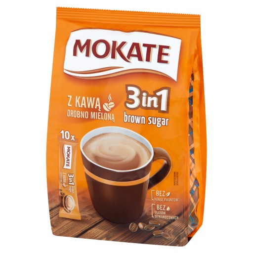 Mokate 3v1 Hnedý cukor 10x17g káva VRÁČKY