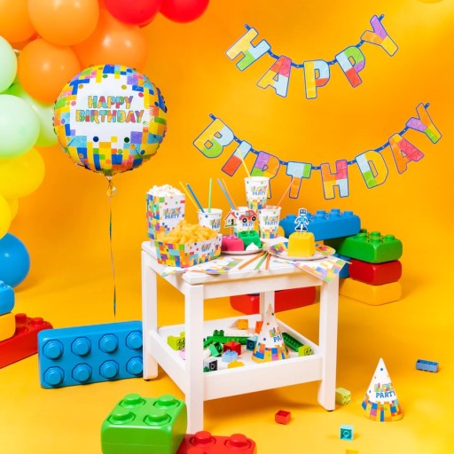 Banner Happy Birthday BLOCKS 180 cm