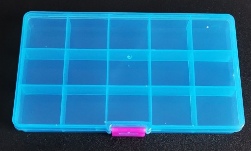 Organizérový kontajner, box na skrutky, 15 priehradiek