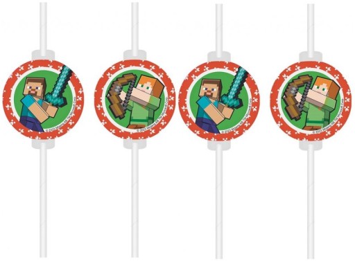 MINECRAFT CREEPER TNT JEDNORÁZOVÉ SLAMKY 4 ks