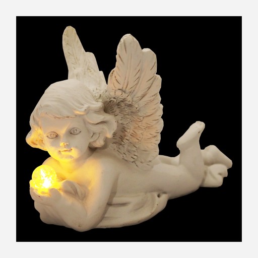 Dekorácia anjel s LED osvetlením, 12 cm