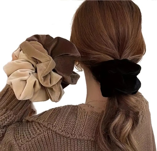 SADA VLASOV 3 KUSY SCRUNCHIE VELÚROVÁ ZÁBALKA