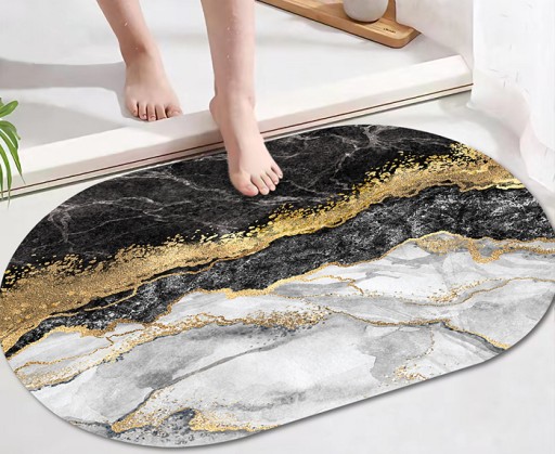 Oválna rýchloschnúca kúpeľňová predložka KOBEREC 75x45