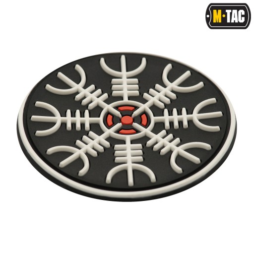 3D náplasťová prilba Terror Aegishjalmur M-Tac Emblém PVC na suchý zips čierna/biela