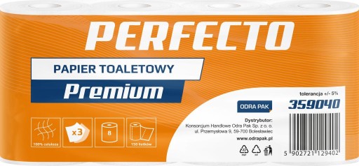 PERFECTO BIELY TOALETNÝ PAPIER 359040 8 VALCOV