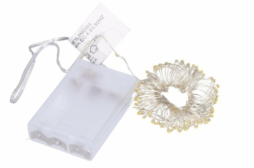 DRÔTOVÉ LAMPY 100 LED BATÉRIÍ BIELE SVETLO GARLAND 8 FUNKCIÍ BLESKU
