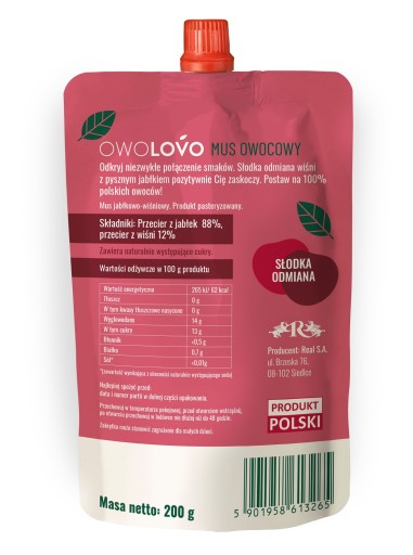 OWOLOVO Višňová ovocná pena Owolovo PREMIUM