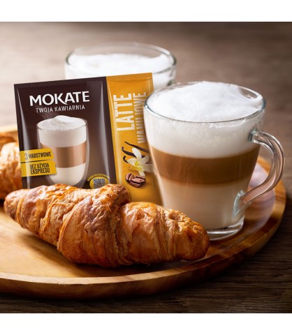 Instantný kávový nápoj Vanilla Coffee Latte s penou bez espresso kávovaru Mokate