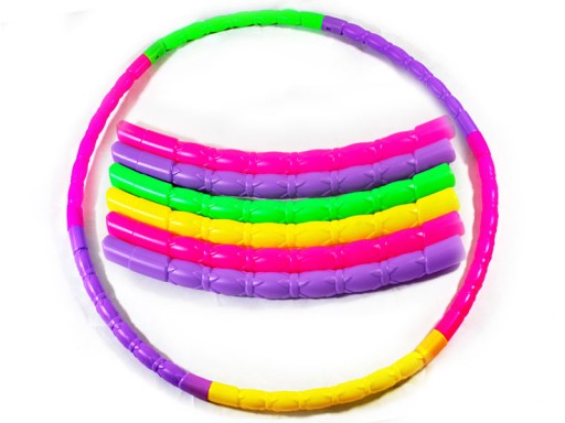 HULA HOOP SKLÁDACÍ FAREBNÝ PLAST 58 CM 6 EL