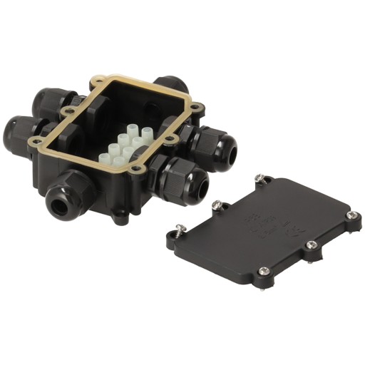 Hermetický elektrický box s tlmivkami 6x IP68 Vonkajší s kockou.