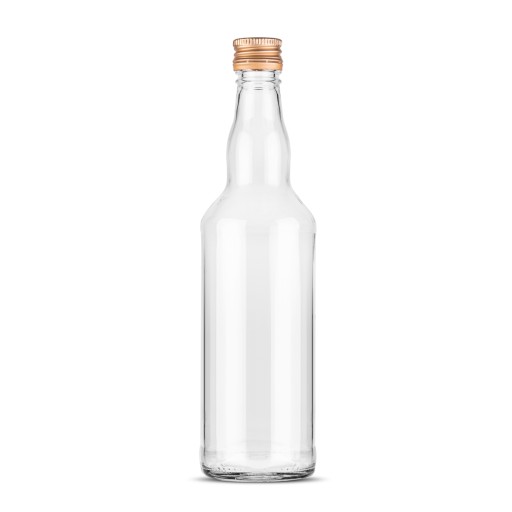 500 ml sklenená fľaša so skrutkovacím uzáverom - na vodku, mesiačik, tinktúru