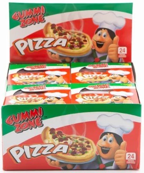 GUMMI ZONE PIZZA XXL ŽELÉ 21G CUKROVINOVÁ PIZZA ŽELÉ V TVARU PIZZY