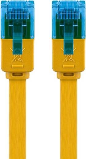 LAN UTP CAT 6A RJ45 plochý sieťový kábel Žltý 1m