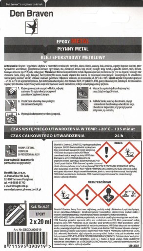 DVOJZLOŽKOVÉ EPOXIDOVÉ LEPIDLO Epoxidovo-kovové 2x20 ml