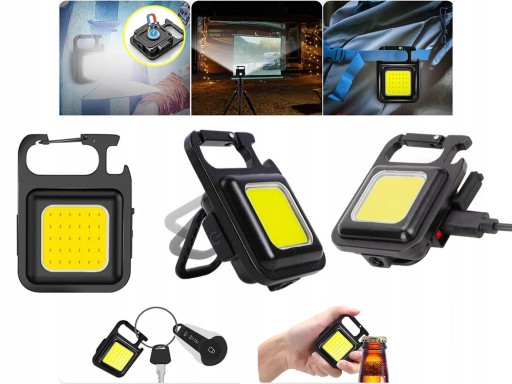 COB LED kľúčenka lampa s magnetom baterka USB otvárač