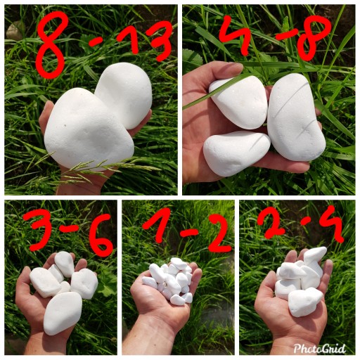 DEKORATÍVNY ŠTRK BIELY THASSOS GRÉCKY PRÍRODNÝ KRÁSNY 8-13 CM 1KG