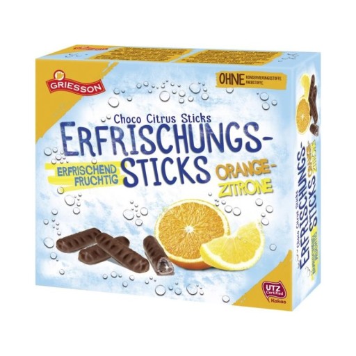 Čokoládové tyčinky Orange Chocolate Tubes z Nemecka