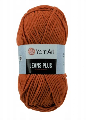 100g bavlnená akrylová priadza Jeans Plus 85 oranžová
