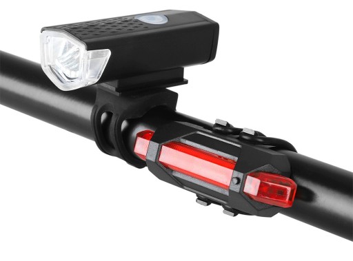 LED LAMPA NA BICYKEL PREDNÉ + ZADNÉ USB OSVETLENIE