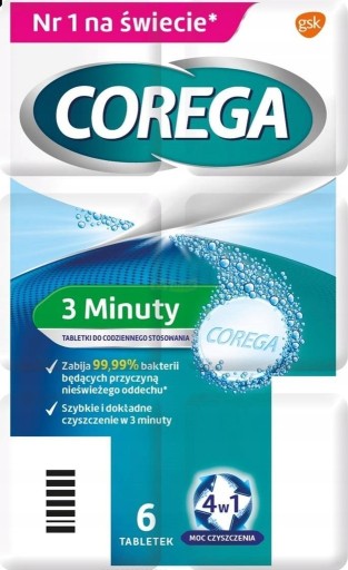 Tablety na čistenie zubných protéz Corega Tabs 6 tabliet