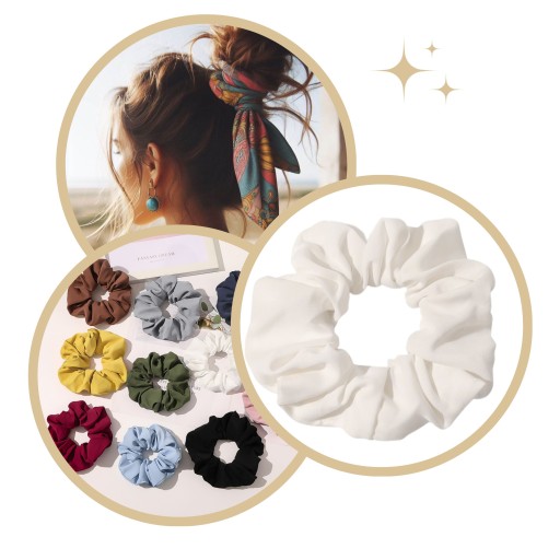 Gumička do vlasov LIKE SILK scrunchies biela BEZPEČNÉ froté LARGE XXL