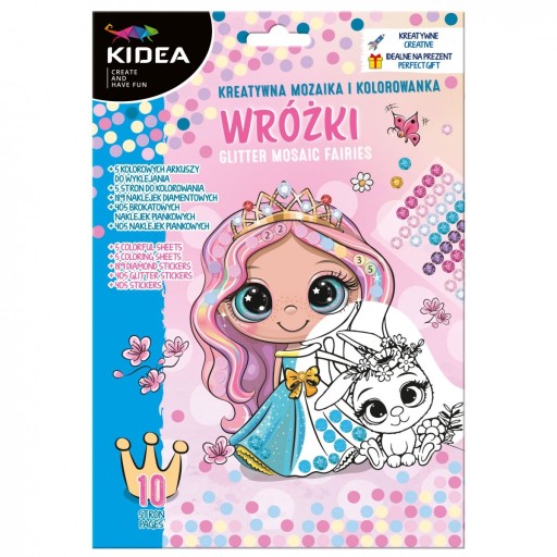 Kreatívna mozaika a omaľovánka A5 VÍLY 10 strán KIDEA (MOKWKA)