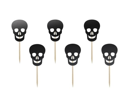 Halloween Skulls Muffin Pikers 6 ks