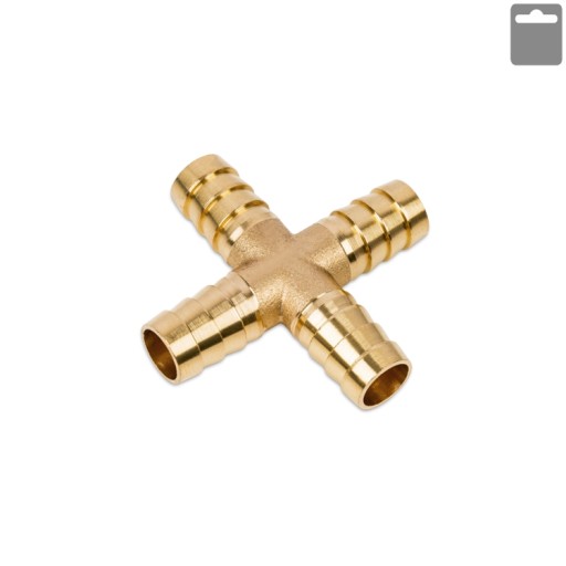 Mosadzný káblový konektor, 4 strany, 6 mm