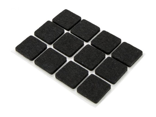 Plstené podložky pod nábytok 25x25 ČIERNA 12 ks