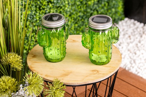 SOLÁRNA LAMPA ZÁHRADNÁ JAR CACTUS GLASS LED