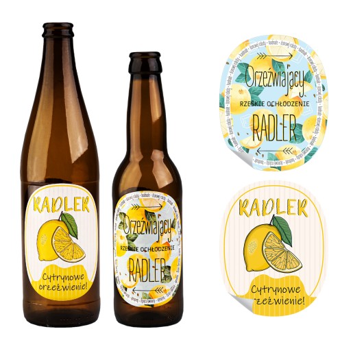 10 KS ŠTÍTOK NA CITRÓNOVÉ PIVO A RADLER ŠŤAVY