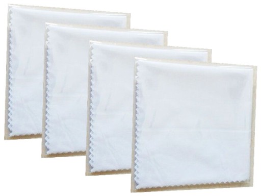 4 x utierka na okuliare biela, jednotlivo balené