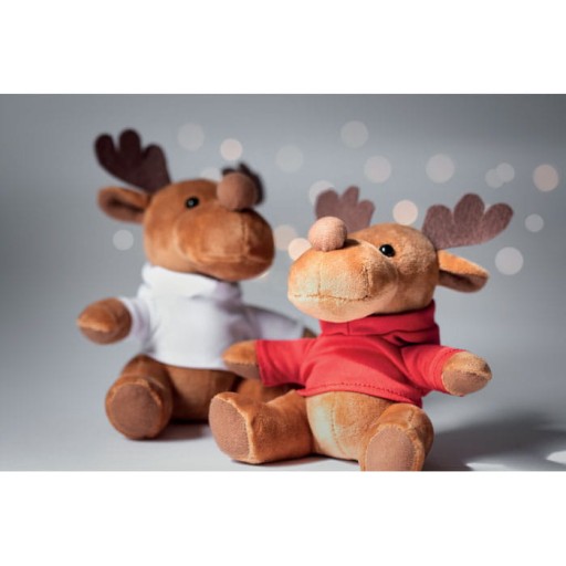 MASKOT MEDVEĎ, VIANOČNÝ SOB V TRIČKE, 15,5 cm, biele tričko