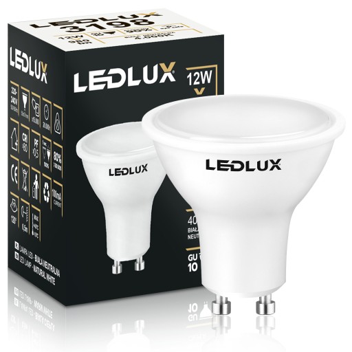 LED žiarovka GU10 12W = 95W SMD 4000K neutrálna Premium LEDLUX nebliká