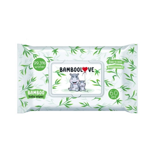 BAMBUSOVÉ VLHČENÉ Utierky 60 ks - BAMBOOLOVE
