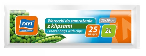 VRECKÁ MRAZIACA S Klipmi 2L 20x30 cm 25 ks RAVI