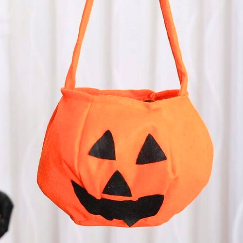 HALLOWEENSKÉ TEKVICOVÉ VRECKO, ORANŽOVÉ, 18 cm