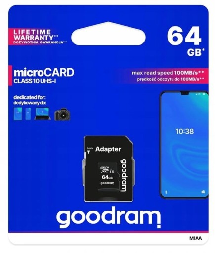 PAMÄŤOVÁ KARTA GOODRAM 64GB MICRO SD XC CLASS 10