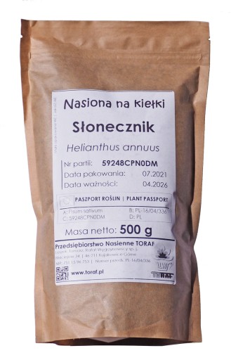 SLNEČNICOVÉ SEMIENKA MALÉ KLÍČKY 500g TORAF